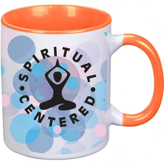 Orange - Full Color Two-Tone Ceramic Custom Coffee Mug
