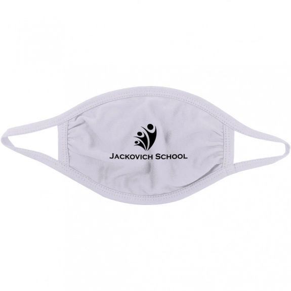 White Cotton Reusable Promotional Face Mask - Youth