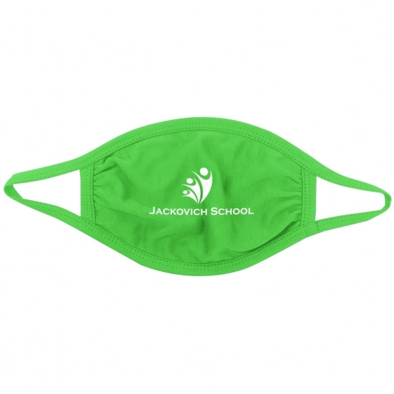 Lime Cotton Reusable Promotional Face Mask - Youth