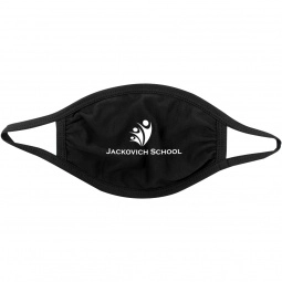 Black Cotton Reusable Promotional Face Mask - Youth