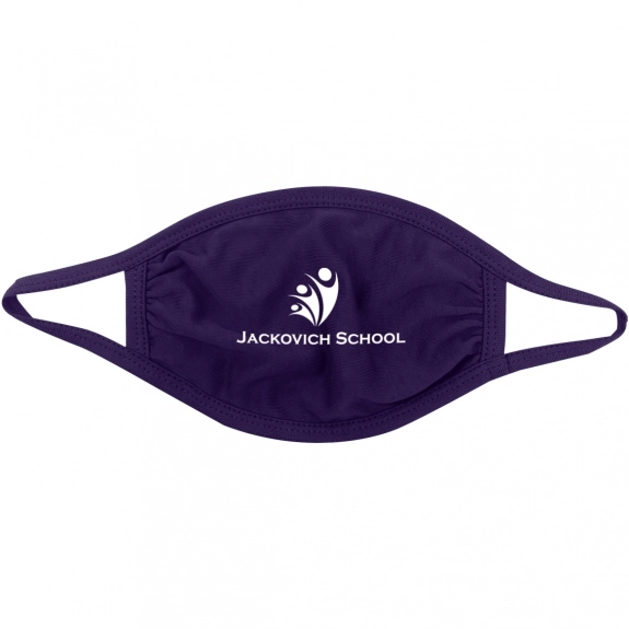 Purple Cotton Reusable Promotional Face Mask - Youth