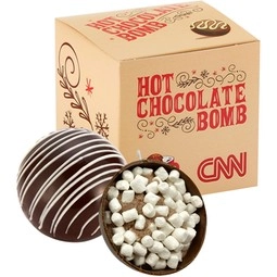 Classic Dark Chocolate Full Color Custom Hot Chocolate Bomb - Gift Box