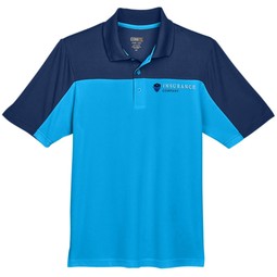 Electric Blue/Classic Navy - Core365 Balance Colorblock Performance Polo