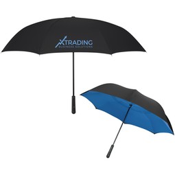 Black/royal blue Two-Tone Custom Logo Inversion Umbrella - 48"