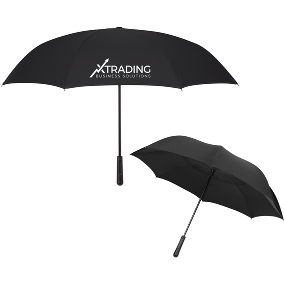 Black Two-Tone Custom Logo Inversion Umbrella - 48"