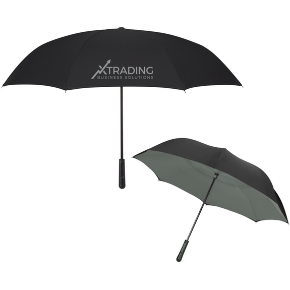 Black / Gray Two-Tone Custom Logo Inversion Umbrella - 48"