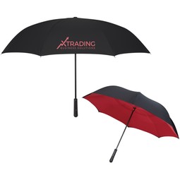 Black / Red Two-Tone Custom Logo Inversion Umbrella - 48"