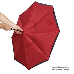 Open/Close Two-Tone Custom Logo Inversion Umbrella - 48"
