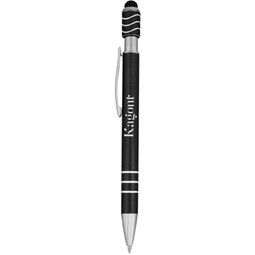 Metallic black - Wavy Spinner Fidget Custom Pen w/ Stylus