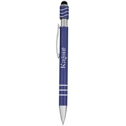 Metallic blue - Wavy Spinner Fidget Custom Pen w/ Stylus