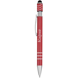Metallic red - Wavy Spinner Fidget Custom Pen w/ Stylus