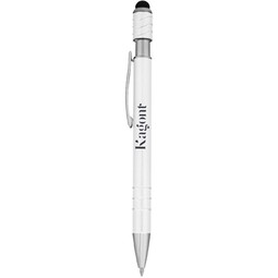 Metallic white - Wavy Spinner Fidget Custom Pen w/ Stylus