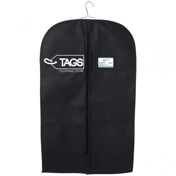 Black Non-Woven Custom Garment Bags - 23"w x 39"h
