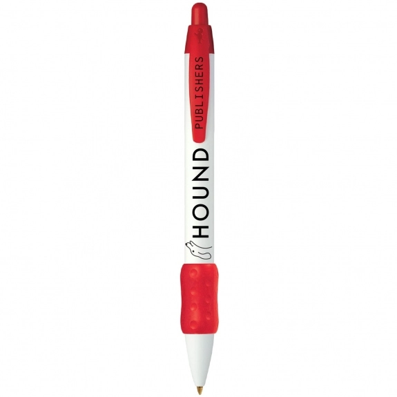 Red BIC WideBody Retractable Imprinted Pen with Color Rubber Grip
