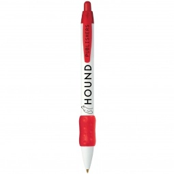 Red BIC WideBody Retractable Imprinted Pen with Color Rubber Grip