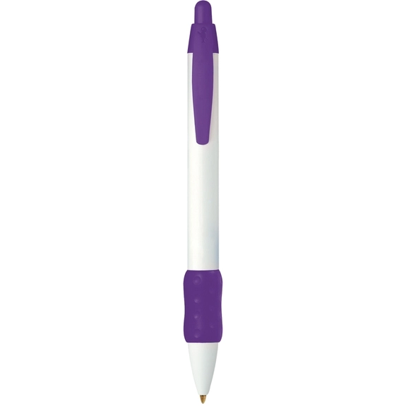 Purple BIC WideBody Retractable Imprinted Pen w/ Color Rubber Grip