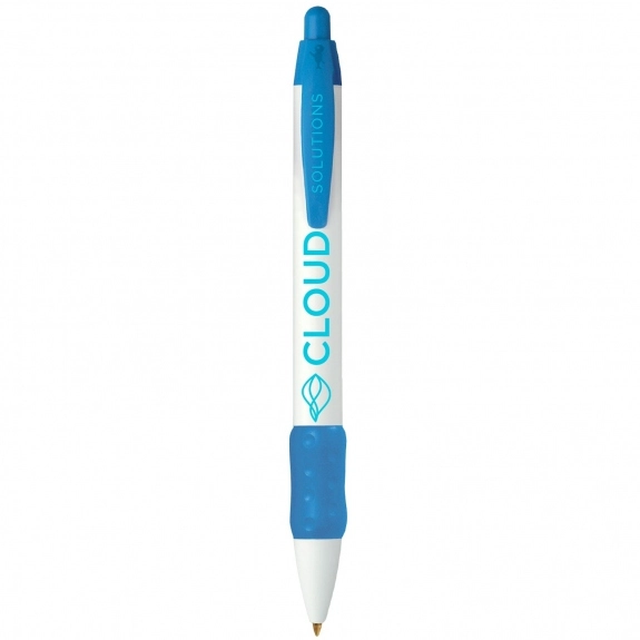 Blue BIC WideBody Retractable Imprinted Pen w/ Color Rubber Grip