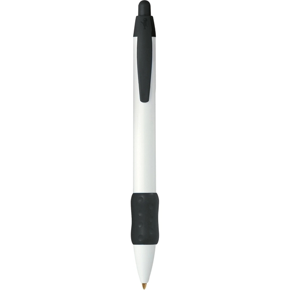 Black BIC WideBody Retractable Imprinted Pen w/ Color Rubber Grip