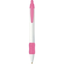 Pink BIC WideBody Retractable Imprinted Pen w/ Color Rubber Grip
