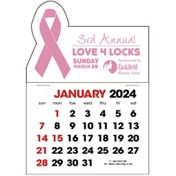 Breast Cancer Ribbon Shaped Stick Up Custom Calendar