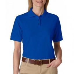 Baby Blue UltraClub Whisper Pique Custom Polo Shirt - Women's