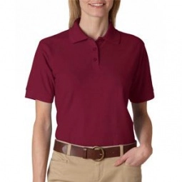 Wine UltraClub Whisper Pique Custom Polo Shirt - Women's