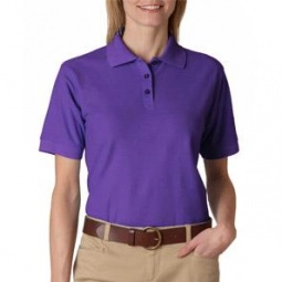 Purple UltraClub Whisper Pique Custom Polo Shirt - Women's
