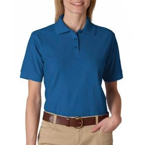 French Blue UltraClub Whisper Pique Custom Polo Shirt - Women's