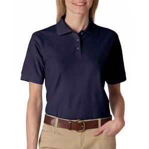 Navy UltraClub Whisper Pique Custom Polo Shirt - Women's