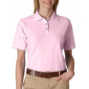 Pink UltraClub Whisper Pique Custom Polo Shirt - Women's