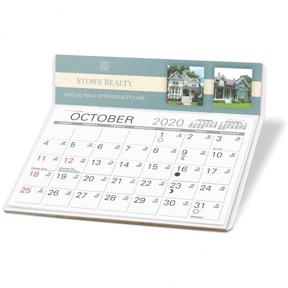 Full Color White Custom Desk Calendar Promotional Calendar Epromos