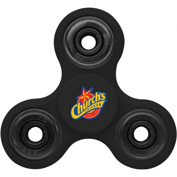 Black Full Color Fidget Spinner Custom Stress Reliever