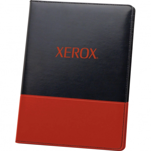 Black/Red Refillable Custom Portfolio w/ Lined Notepad - 9.5"w x 12.8"h