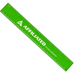Translucent Green Translucent Promotional Plastic Ruler - 12"