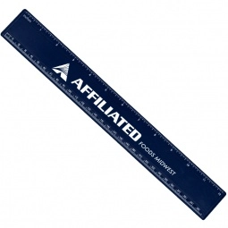 Eco Navy Blue Translucent Promotional Plastic Ruler - 12"
