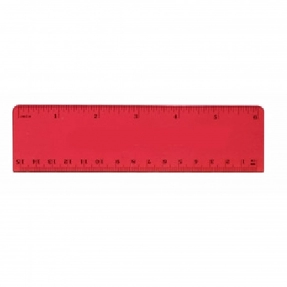 Translucent Red Translucent Custom Ruler w/ Centimeters - 6"