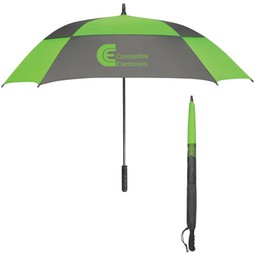Lime Green & Grey Square Canopy Automatic Custom Umbrella
