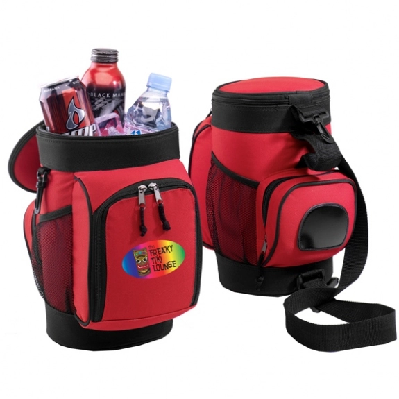 Red Golf Bag Caddy Jr. Promotional Cooler - 6 Can
