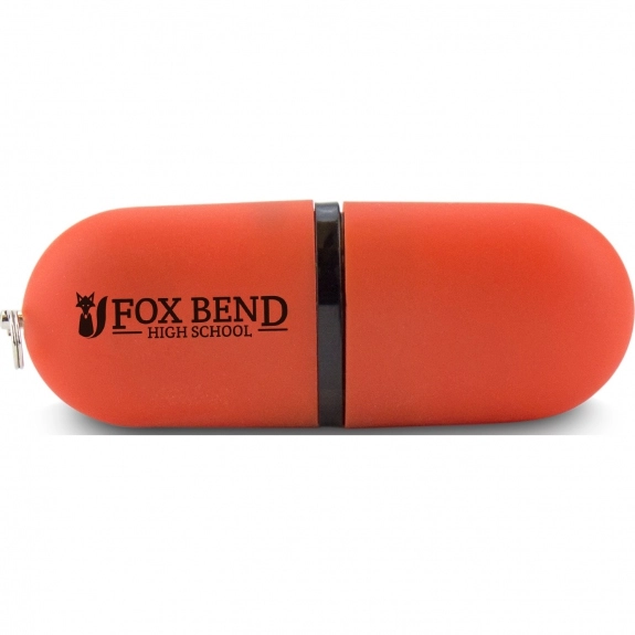 Orange Oval Pill Logo Flash Drive - 1GB