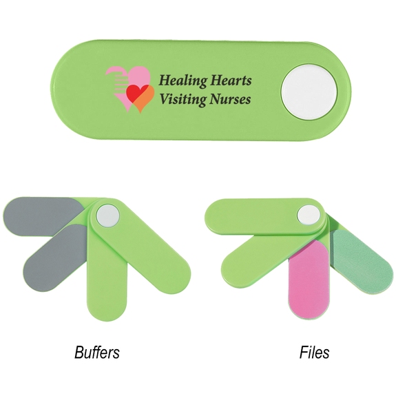 Lime Green 4 in 1 Mini Promotional Nail Files