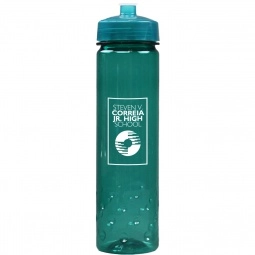 Translucent Aqua - Translucent Promotional Water Bottle w/ Bubble Grip - 24