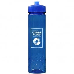 Translucent Blue - Translucent Promotional Water Bottle w/ Bubble Grip - 24