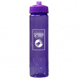 Translucent Purple - Translucent Promotional Water Bottle w/ Bubble Grip - 