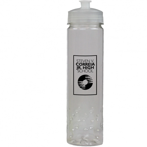 Translucent Clear - Translucent Promotional Water Bottle w/ Bubble Grip - 2