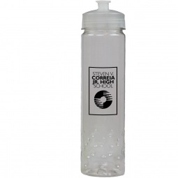 Translucent Clear - Translucent Promotional Water Bottle w/ Bubble Grip - 2