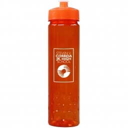 Translucent Orange - Translucent Promotional Water Bottle w/ Bubble Grip - 