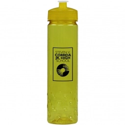 Translucent Yellow - Translucent Promotional Water Bottle w/ Bubble Grip - 