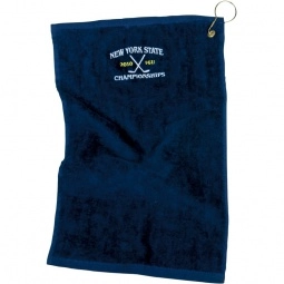 Hemmed Custom Golf Towel w/ Hook & Grommet - 11" x 18"