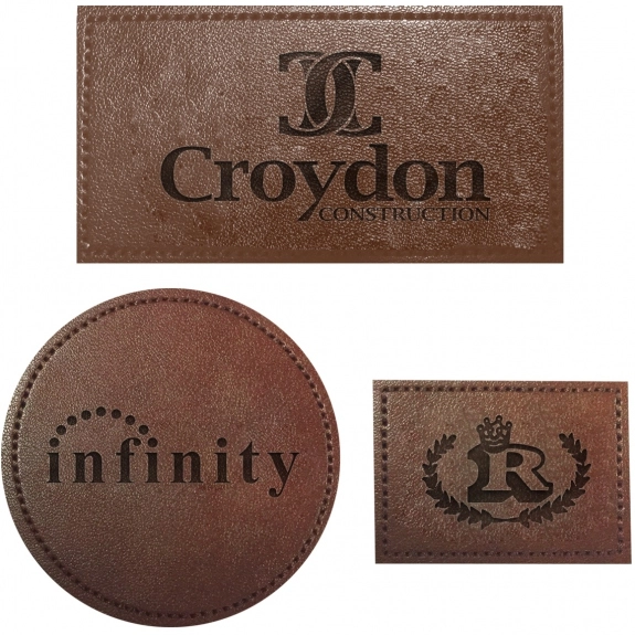 Dark Brown - Leatherette Promotional Patches