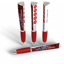 Red Full Color Tri-Ad Promotional Pen w/ Grip
